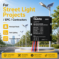 Contrôleur solaire MPPT 3240 3.2V 40W 20A Sukite, excellent rapport qualité-prix, installation facile pour les projets de lampadaires solaires publics