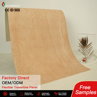 Travertin léger, flexible et pliable pour mur, panneau de revêtement en faux placage souple MCM, plaque décorative