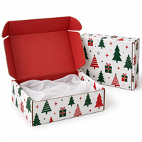Boîte d'expédition en carton ondulé personnalisée pour Noël, emballage imprimé pour les fêtes, pour les cadeaux, les vêtements, les abonnements et la vente au détail en e-commerce