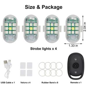 Feux stroboscopiques LED anti-collision avec télécommande <span class=keywords><strong>sans</strong></span> <span class=keywords><strong>fil</strong></span>, lampe décorative clignotante pour moto, remplacement pour voiture et moto - Product Image 2