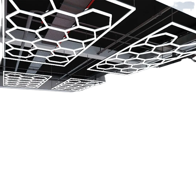 Hot Sale Modern Portable LED Garage Light Hexagon Honeycomb Design Easy-to-Install Waterproof High Brightness Cold White IP54