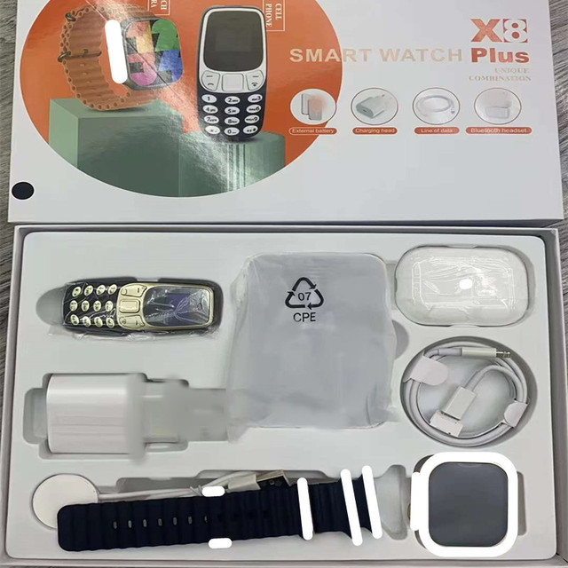 X8Plus Smart Watch Earphone Steel Multifunctional Phone Answer  Call Touch Screen Sports Heart Rate Huaqiang North