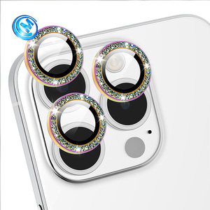 Cubierta de lentes de cámara adhesiva de vidrio trasero para <span class=keywords><strong>iPhone</strong></span> <span class=keywords><strong>13</strong></span> <span class=keywords><strong>Pro</strong></span> <span class=keywords><strong>Max</strong></span> 15 <span class=keywords><strong>Pro</strong></span> 16 Plus <span class=keywords><strong>Protector</strong></span> de lente de cámara Bling Diamond Lens - Product Image 1