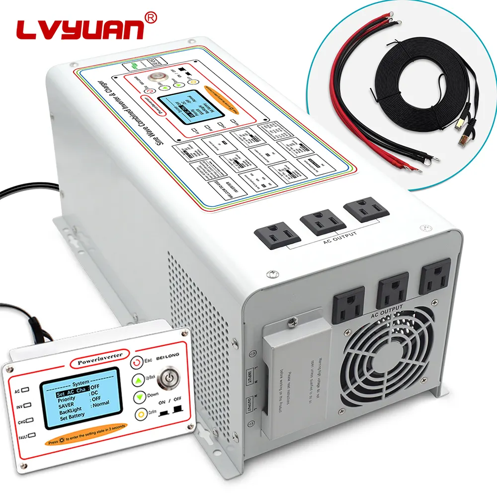 LVYUAN 1KW - 6KW Low Frequency Pure Sine Wave Hybrid Inverter 12V-110V Combined Solar UPS Inverter With Battery Charger