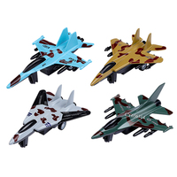 4 Pièces Avion de Chasse Jouet à Tirer à l'Arrière, Échelle 1:130, Véhicule Militaire en Plastique et Alliage Métallique Moulé Sous Pression pour Enfants