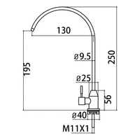Robinet col de cygne 1/4 pouce commercial, fabriqué en Chine, pour purificateur d'eau potable directe, option artisanale