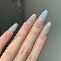 Faux Ongles en Acrylique Faits Main en Gros, 10 Pièces, Motifs Mixtes avec Strass, Réutilisables et Durables, Fournisseur