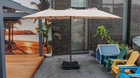 Parasol rectangulaire double toit surdimensionné pour jardin, plage et terrasse, imperméable