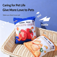 Nouveau jouet pour chien en peluche interactif, en forme de sac de croustilles, couineur à double son et papier froissé, amusant pour soulager l'ennui