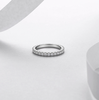 Bague de mariage en moissanite, alliance éternelle empilable en argent sterling S925, moissanite taille brillant rond couleur D VVS1 pour femme