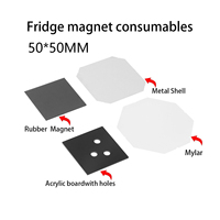 63.5x63.5 50*50mm 2*2 Pouces Carré En Acier Manuel En Métal Réfrigérateur Aimant Maker Machine Kit avec Cutter & Matériaux Magnétiques