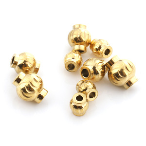 Perles en acier inoxydable plaquées or 4 mm pour la fabrication de bijoux DIY, perles lâches avec trous traversants - Product Image 3