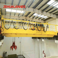 Pont roulant intelligent à double poutre de 10 tonnes et 30 tonnes avec grappin hydraulique pour l'élimination des déchets en usine