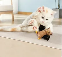 Jouet vibrant électrique pour chat, intelligent et automatique, en peluche, couineur, pour chaton, pour le jeu autonome et le jeu de mâchoire