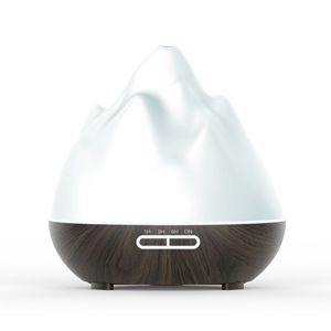 Diffuseur d'arômes en forme de montagne, mini humidificateur, grain de bois clair, capacité de 0,5 L, utilisation domestique, alimentation électrique - Product Image 4