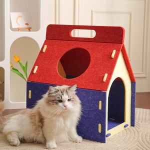 Casa para Mascotas de Fieltro Ecológico - Cueva para Gatos Extra Grande, Universal para 4 Estaciones, Espacio Interior Natural, Nido para Gatos - Product Image 2