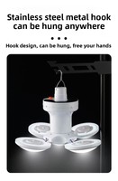 Lámparas LED para colgar en exteriores, portátiles, solares, multifuncionales, plegables, recargables por USB, linterna de camping IP65 con control táctil.