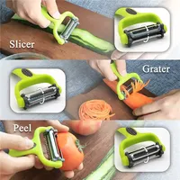 Aardappel-appel-groente schilmesjes I en Y schilmesjes fruit groente aardappelen wortel komkommer 3-in-1 mes draaimechanisme julienne schilmesje