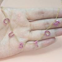 Collier avec pendentif personnalisé en zircon coloré Lateefah 2023, lettre initiale