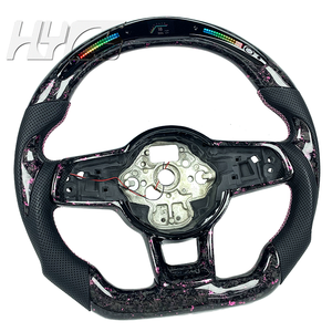 Volante Deportivo de Cuero con LED y Fibra de Carbono Forjada para Mejora del <span class=keywords><strong>Interior</strong></span> del Automóvil, Compatible con Volkswagen MK7 <span class=keywords><strong>Golf</strong></span> 7 <span class=keywords><strong>GTI</strong></span> MK6 - Product Image 3