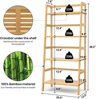 Estante de Almacenamiento de Madera, Estantería de Bambú de 4 Niveles Tipo Escalera, Librero, Organizador para Baño y Soporte para Plantas para el Hogar