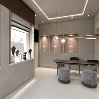 Spécialement conçu pour l'Atrium du centre commercial en forme de U fermé montre d'affichage double face Flash Middle Island