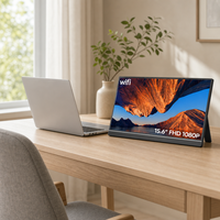 Monitor Portátil de 15.6 Pulgadas FHD IPS, Pantalla Externa Secundaria con Soporte, Ultra Delgado, para Laptop, Juegos, Oficina, Viajes