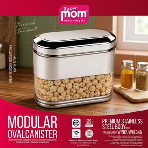 Anax Stainless Steel Food Storage canister <b>Container</b> Cylinder Airtight Moisture Proof Kitchen Freshness Lids 2750 ML - Product Image 3