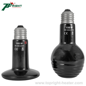 Lámpara de Calefacción de Cerámica de Infrarrojos Lejanos Tipo <span class=keywords><strong>Trompeta</strong></span> de 220V 75W 100W 150W 200W 95x110mm Sin Recubrimiento de Esmalte Para Mascotas - Product Image 4