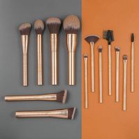 Pinceaux de maquillage cosmétiques de luxe haut de gamme, marque privée, pinceaux de maquillage professionnels, ensemble de pinceaux de maquillage dorés pour le maquillage quotidien
