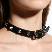 Collier ras du cou punk en cuir noir avec rivets, style simple et original, pour femme, accessoires de fête