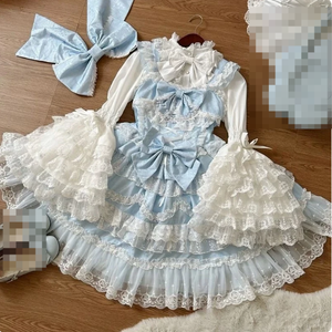 Abito da Principessa Lolita in Cotone Rosa per Donne, <span class=keywords><strong>Vestito</strong></span> Gotico Stile Corte, Costume da Cameriera Anime per Ragazze - Product Image 2