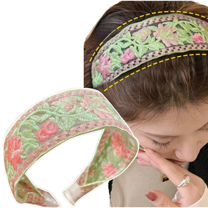 Diadema Bordada de Alta Calidad para Mujer, Accesorio para el Cabello con Tela Floral, para Bodas, Fiestas, Oficina y Estilo Casual, en Venta - Product Image 4