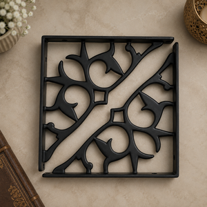 SHUBHAM Black Decorative Metal <b>Shelf</b> Bracket Wall Mount <b>Rack</b> Support for Kitchen Bathroom Living Room - Product Image 1