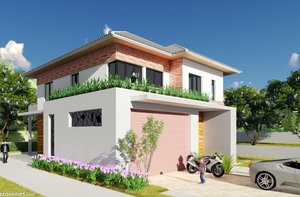 Dos niveles 300 ㎡ Casa prefabricada de lujo con 3 dormitorios y garaje - Product Image 3