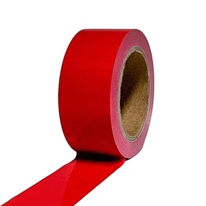 Ruban de signalisation de danger au <span class=keywords><strong>sol</strong></span> rouge personnalisé, résistant à l'eau, en <span class=keywords><strong>vinyle</strong></span> PVC robuste, pour marquage de voies, prix usine - Product Image 1
