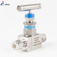 Válvula de aguja de alta presión de acero inoxidable 1/4 316L S. S. Unión de montaje en panel-Válvulas de aguja de construcción de capó