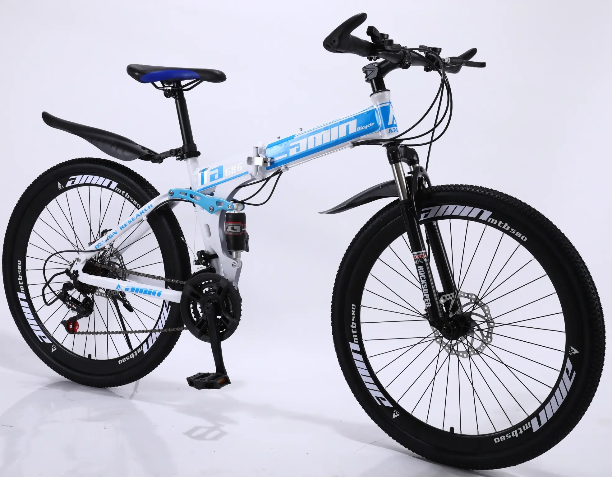 2024 nouveau style prix usine 26 pouces 21 vitesses frein à disque prêt à expédier vélo de montagne coloré pliant bicicletas pour adulte