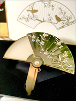Baume de parfum solide en forme d'éventail, boîte de parfum solide, or, baume de parfum solide de haute qualité