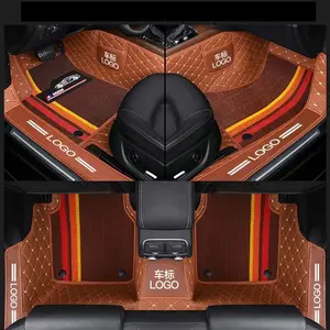 Accesorios Interior Car Foot Mat 5D Cuero de lujo de doble capa Car Floor Mats 4 piezas Universal Car Mat