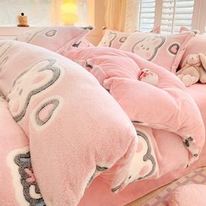 Cetak digital cerpelai beludru susu flanel berbulu lembut sentuhan tempat tidur selimut penutup selimut - Product Image 2