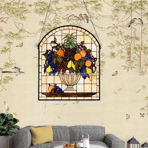 Panneau suspendu en verre Tiffany personnalisé 50*80CM, motif fruits, épaisseur 3mm, pour décoration de salon - Vente en gros - Product Image 2