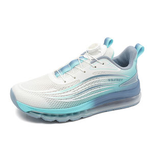 รองเท้าวิ่งผู้ชาย ระบายอากาศได้ดี สีไล่ระดับ มีพื้นรองรับแรงกระแทกแบบเต็มแผ่น สายรัดแบบหมุน ไม่ต้องผูกเชือก ไซส์ใหญ่ US 13 14 EUR 47 48 รองเท้าผ้าใบ - Product Image 1