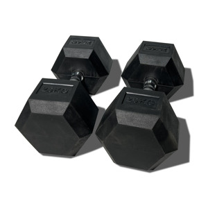 Haltères en caoutchouc fixe noir, équipement de gymnastique, 20 kg, hexagone, en <span class=keywords><strong>fonte</strong></span>, 2.5 - Product Image 3