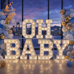 Insegne Elettroniche 3D in Metallo, Lettere LED 'Oh Baby' da 4 Piedi, Numeri Luminosi Personalizzati in Metallo per Decorazioni Matrimoni e Feste - Product Image 2