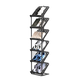Meuble à chaussures moderne pour entrée, petit et étroit, multi-niveaux, pliable et détachable, étagère de rangement pour dortoir et logement locatif - Product Image 1