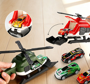 Jouet avion avec piste de catapulte pour garçons, modèle d'hélicoptère et d'avion de passagers, voiture à inertie pour taxiage - Product Image 4
