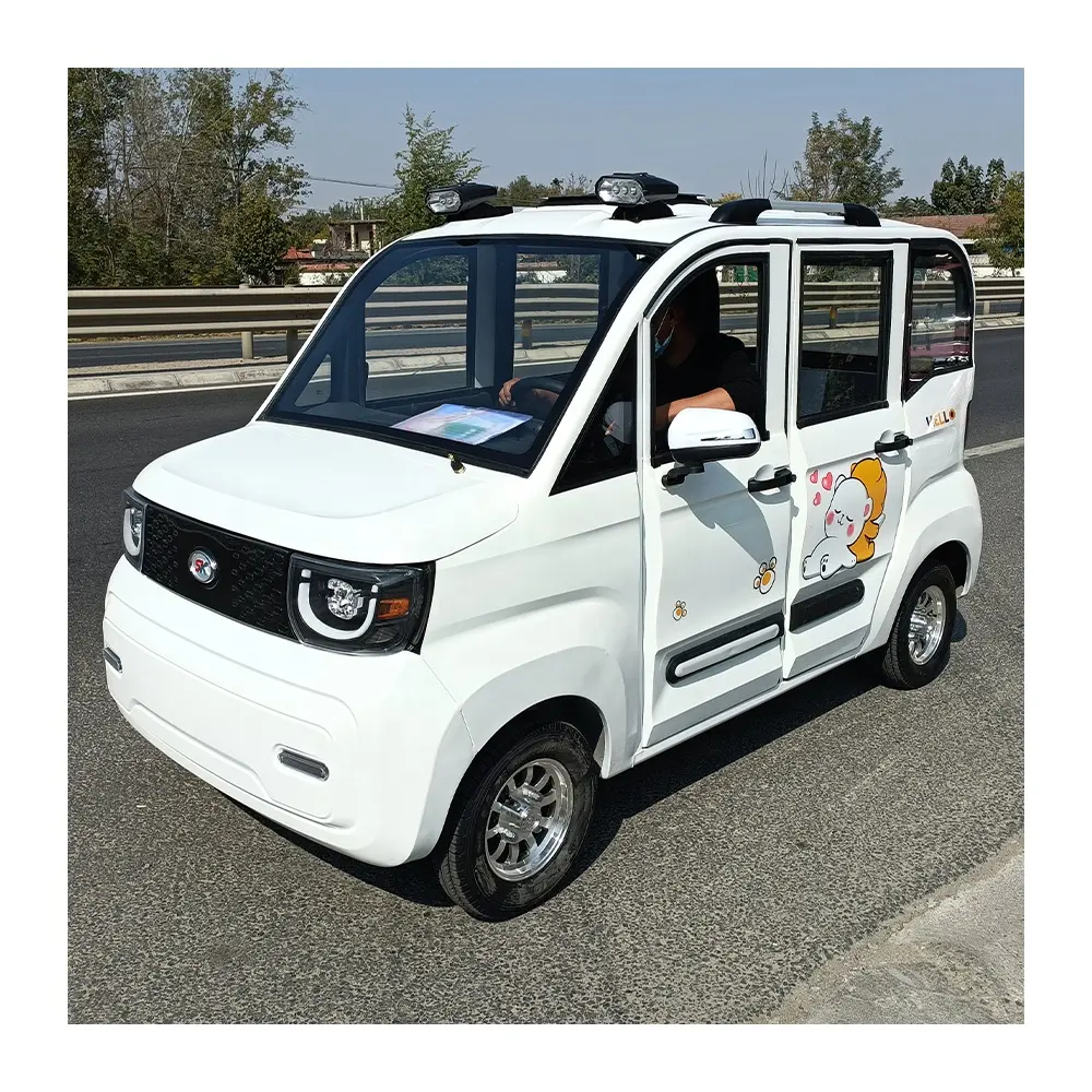Çin 4 kapılar araç araba sürüş lisansı olmadan/ucuz EV Mini elektrikli 4 tekerlekler E araba yetişkinler için