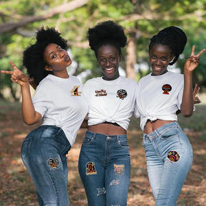 Adesivo de Tecido Bordado Preto em Poliéster com Tema de Desenho Animado, Patch de Coroa de Rainha para Roupas de Meninas Negras, Aplicação a Ferro - Product Image 3