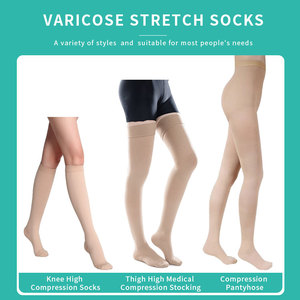 15-21mmhg Elastische Gebreide Compressie Panty Panty Effen Spatader Diepe Veneuze Trombose Kousen Open Teen Voor Verpleegkundigen - Product Image 6